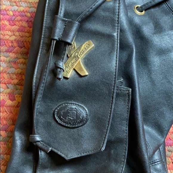 VINTAGE GENUINE BLACK LEATHER PALOMA PICASSO DANIELLA BUCKET BAG DESIGNER - Picture 2 of 6